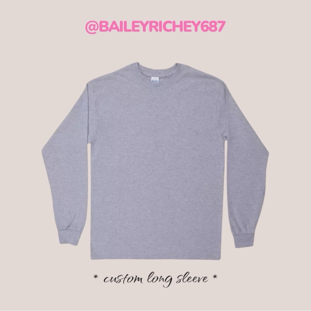 Custom Gray Long Sleeve T-Shirt